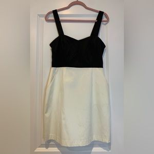 Walter Baker color block mini cocktail dress with back detail in cream and black